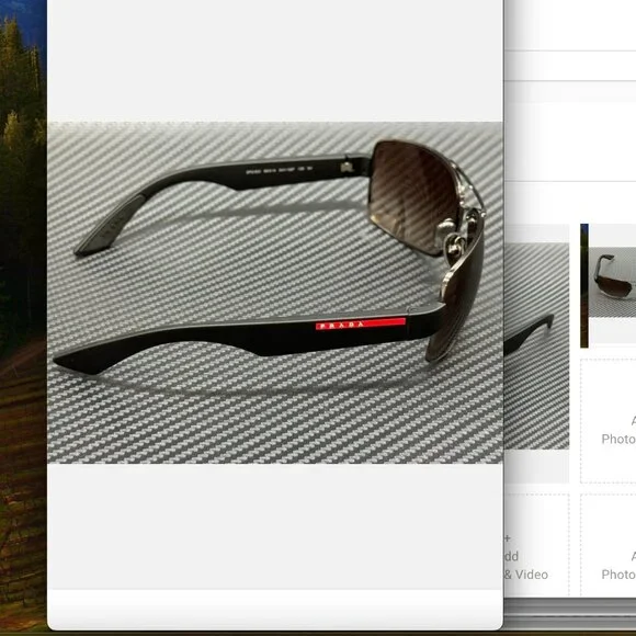 Prada Gunmetal Brown 65mm Sunglasses New